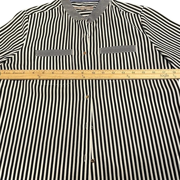 Banana Republic Striped Professiobal Button Down Blouse Sz XS - Picture 7 of 8
